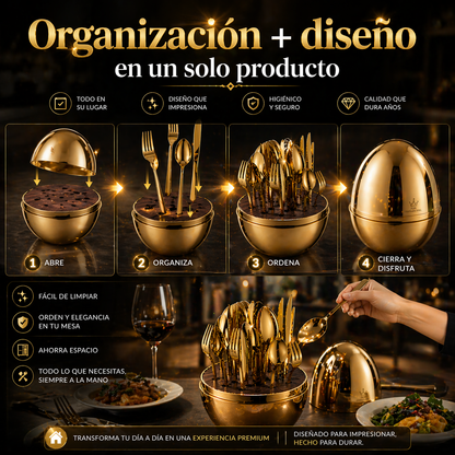 El set cubiertos 24pcs de huevo hace que tu cocina se vea INCREIBLE