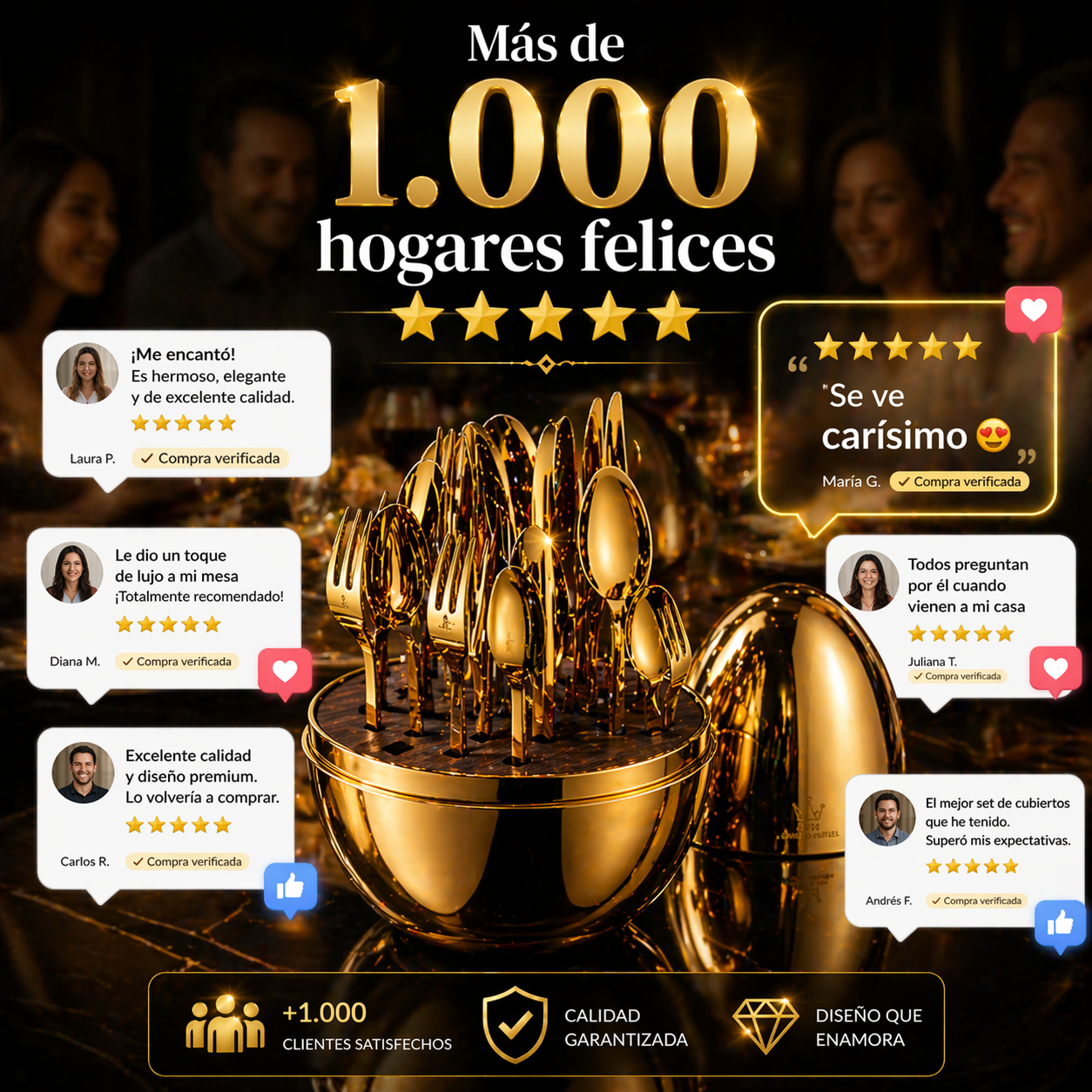 El set cubiertos 24pcs de huevo hace que tu cocina se vea INCREIBLE