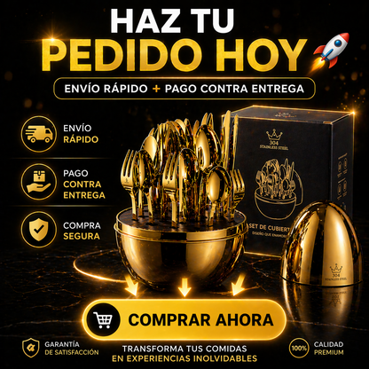 El set cubiertos 24pcs de huevo hace que tu cocina se vea INCREIBLE