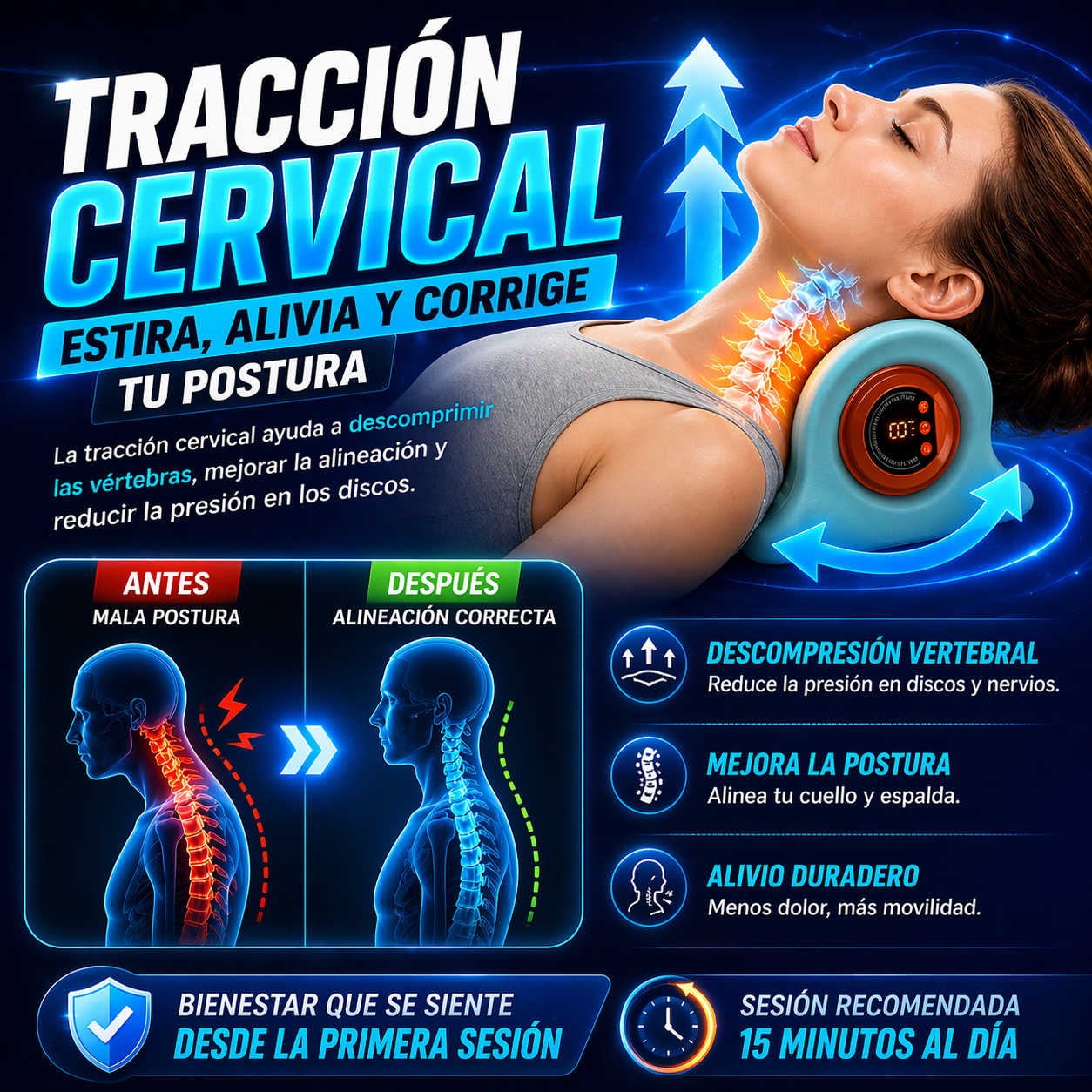 Deja de vivir con dolor de cuello todos los días con el masajeador electrico